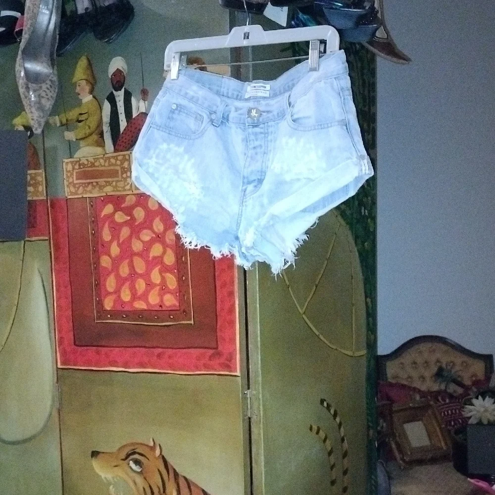 Stylish Light Blue Denim Shorts - Picture 1 of 5
